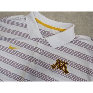 Nike Minnesota Golden Gophers Dri-FIT Polo Shirt Mens XL White Striped Golf
